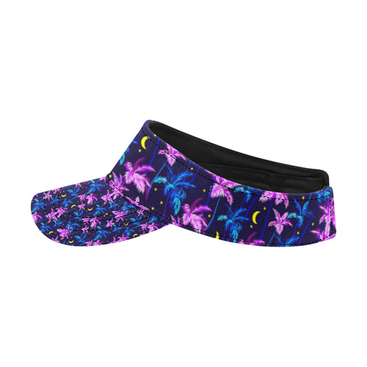 Palm Tree Night Scene Design Print Unisex Sun Visor