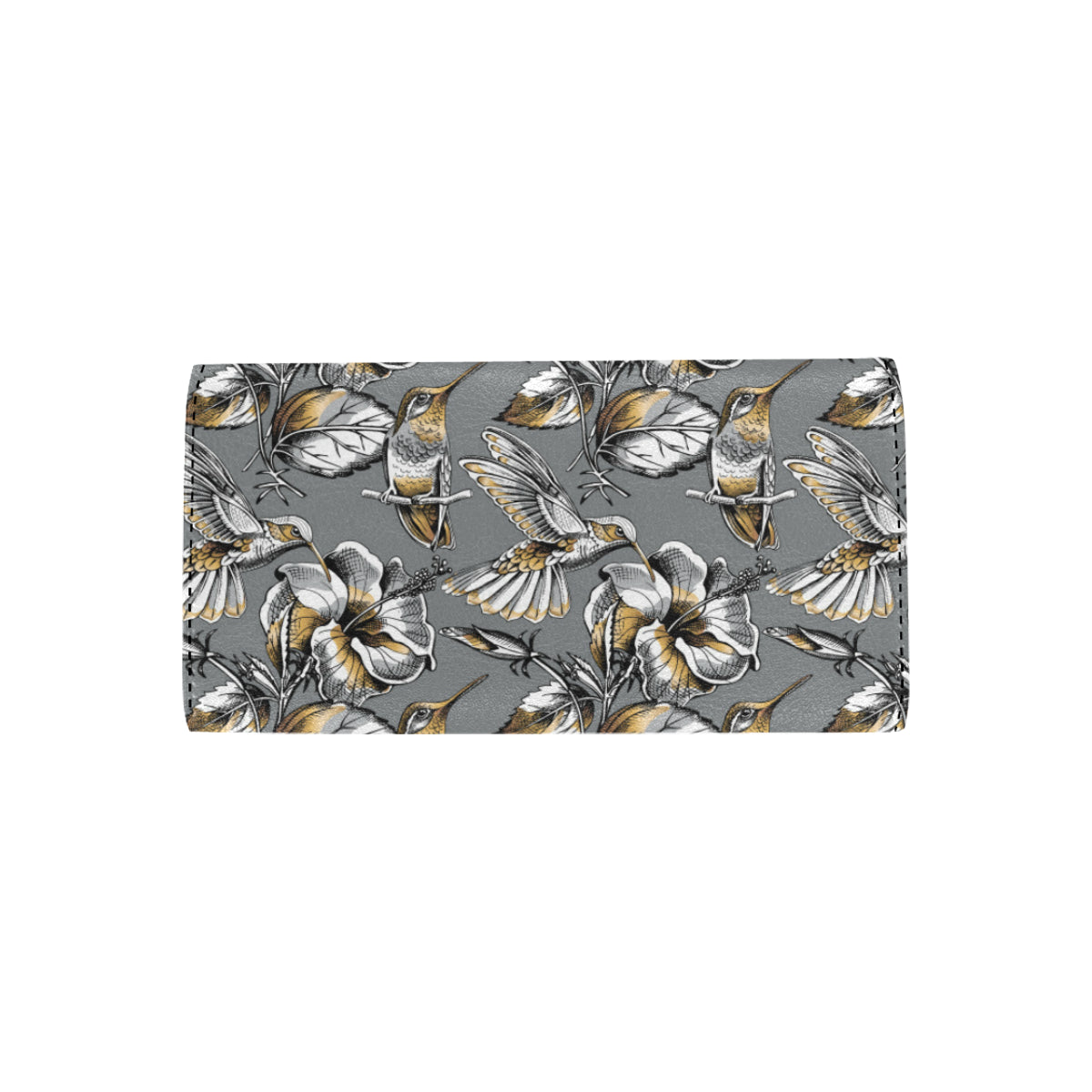 Hummingbird Pattern Print Design 02 Women's Trifold Wallet