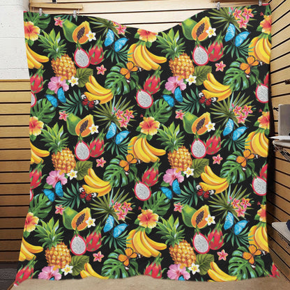 Tropical Fruits Pattern Print Design TF04 Premium Quilt