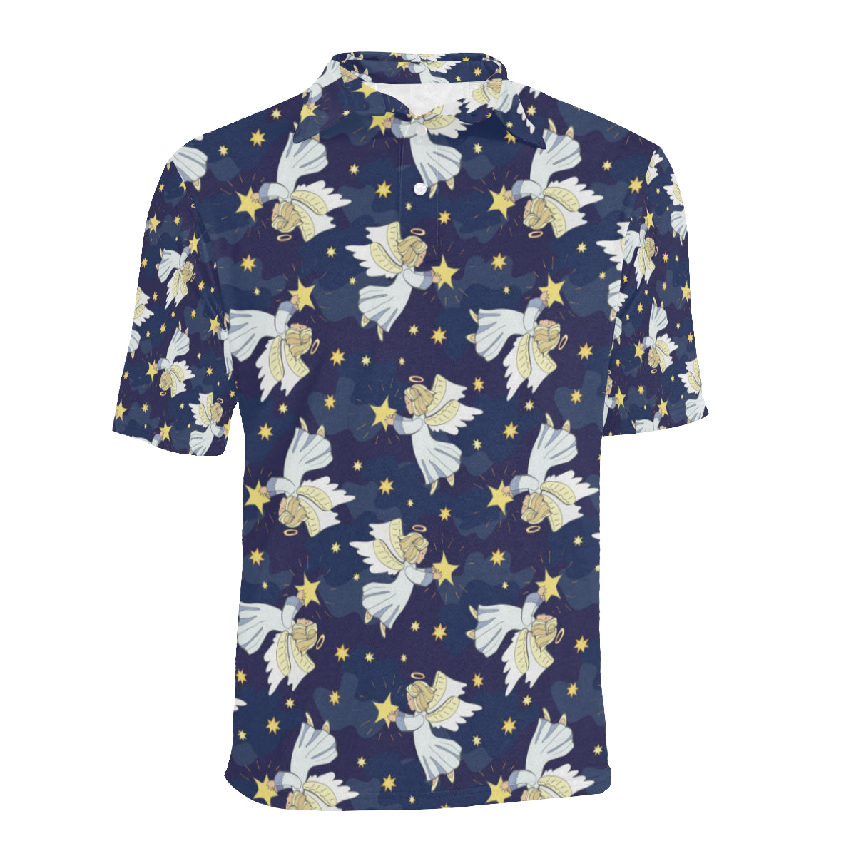 Angel Pattern Print Design 06 Men Polo Shirt