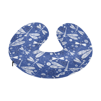 Dragonfly Pattern Print Design 03 U-Shaped Travel Neck Pillow
