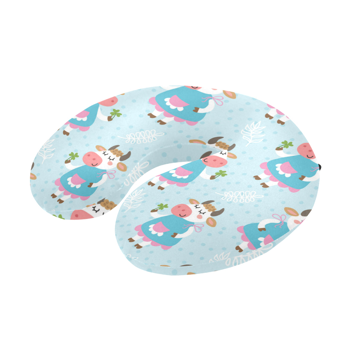 Cattle Happy Pattern Print Design 03 U-Shaped Travel Neck Pillow