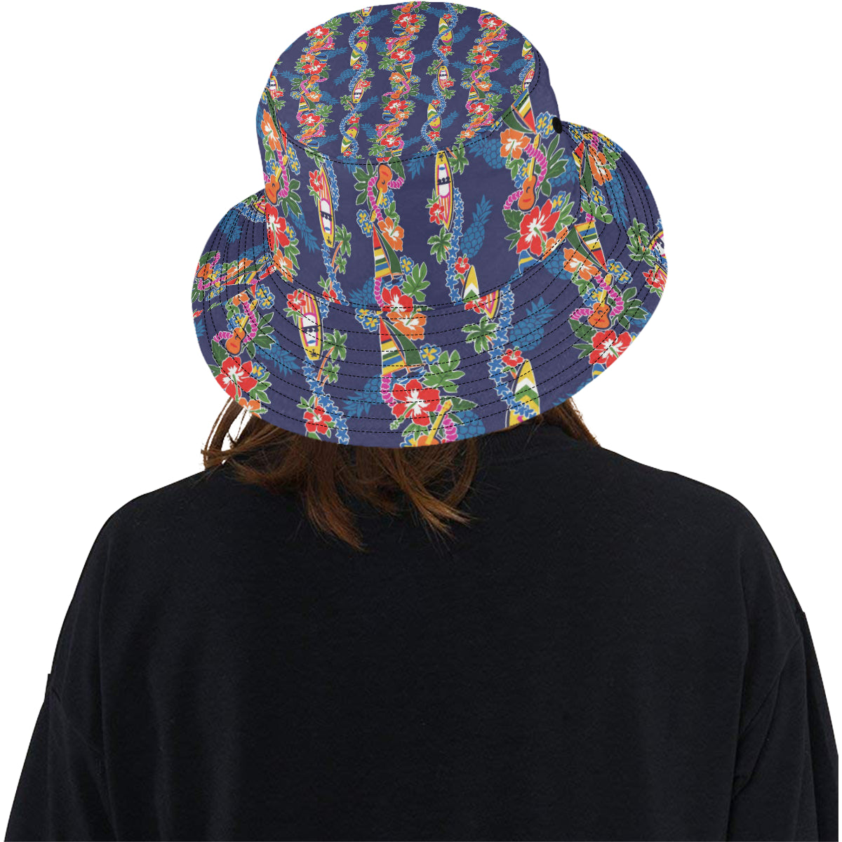 Hawaiian Themed Pattern Print Design H04 Unisex Bucket Hat