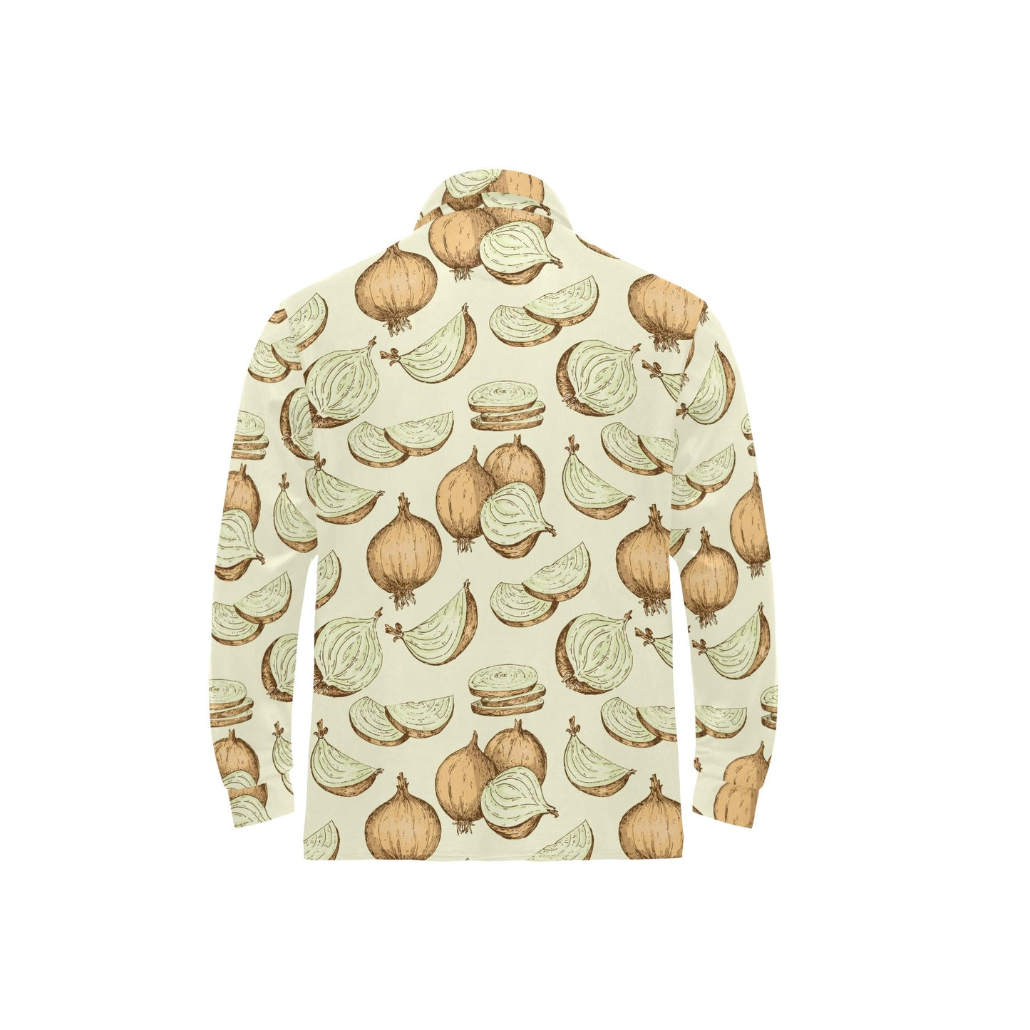 Onion Pattern Print Design A02 Long Sleeve Polo Shirt For Men's
