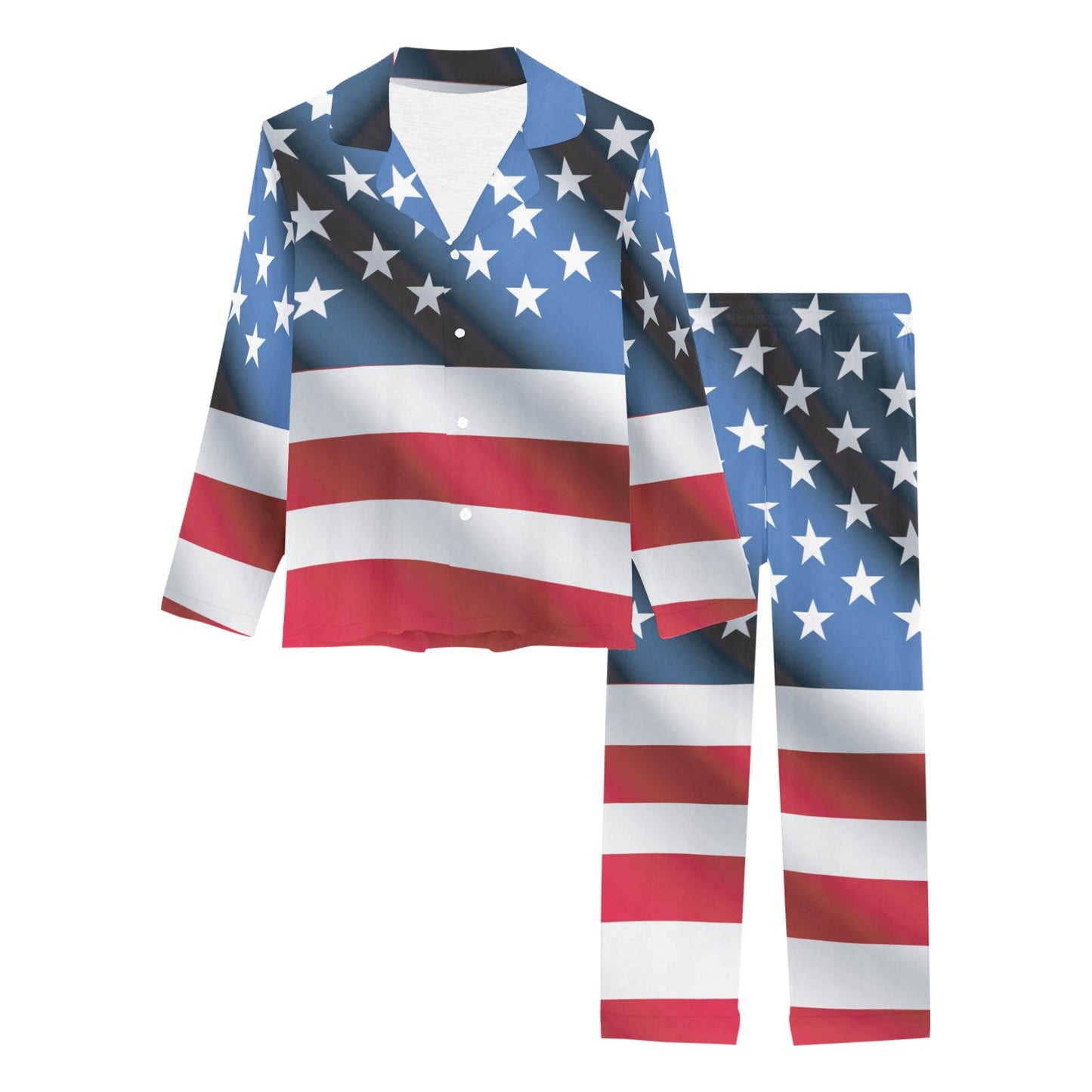 American flag Classic Women's Long Pajama Set