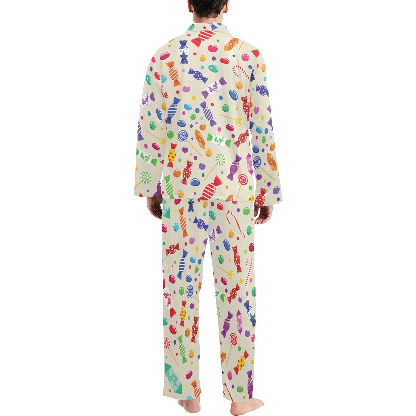 Candy Pattern Print Design 04 Men's Long Pajama Set