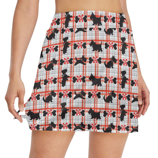 Scottish Terriers Print Design LKS3014 17" Golf & Pickleball Skort with Pockets