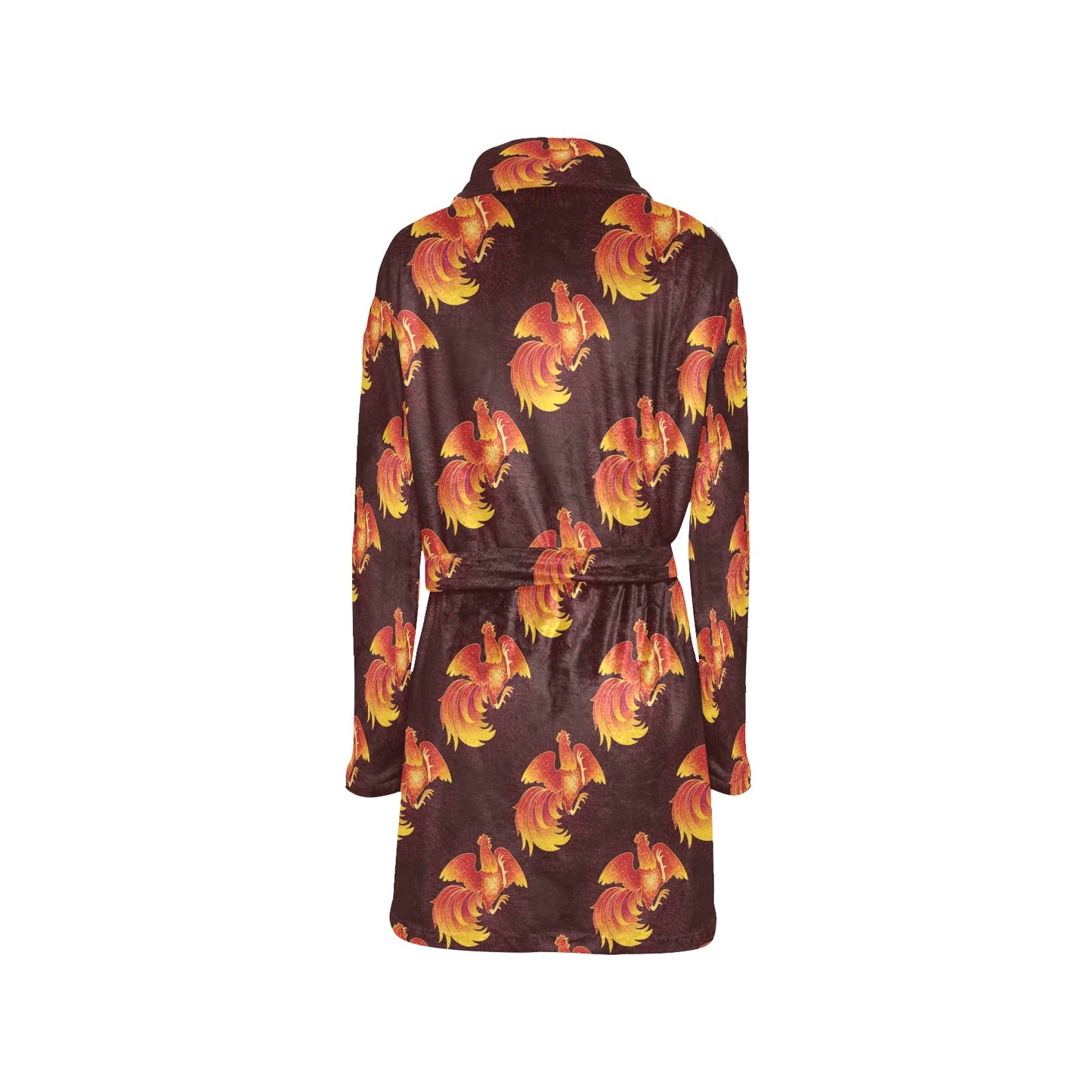 Rooster Pattern Print Design A04 Women's Fleece Robe