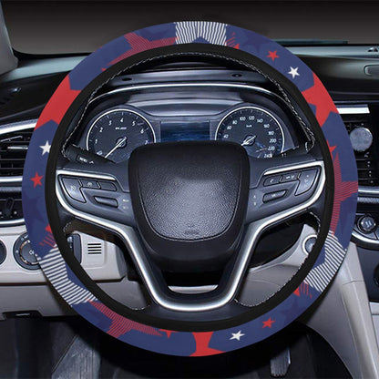 Star Print Design LKS304 Steering Wheel Cover with Elastic Edge