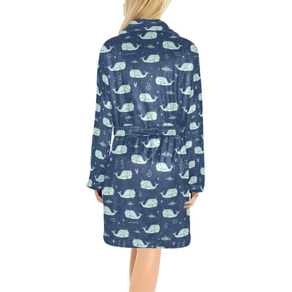 Narwhal Design Print Women's Fleece Robe