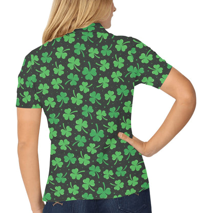 Clover Pattern Print Design 04 Women's Polo Shirt