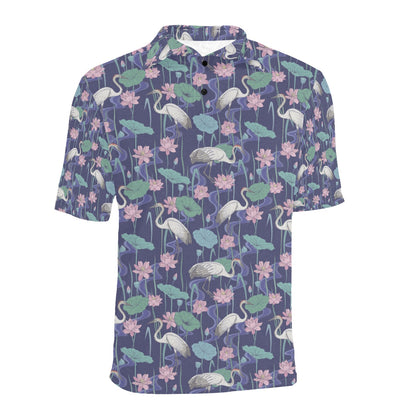 Water Lily Print Design LKS306 Men Polo Shirt