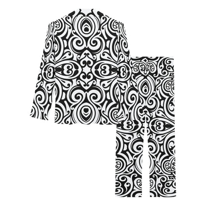 Polynesian Tattoo Pattern Women's Long Pajama Set