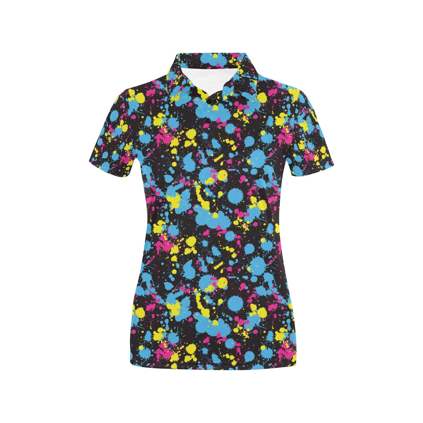 Splatter Colorful Print Design LKS301 Women's Polo Shirt