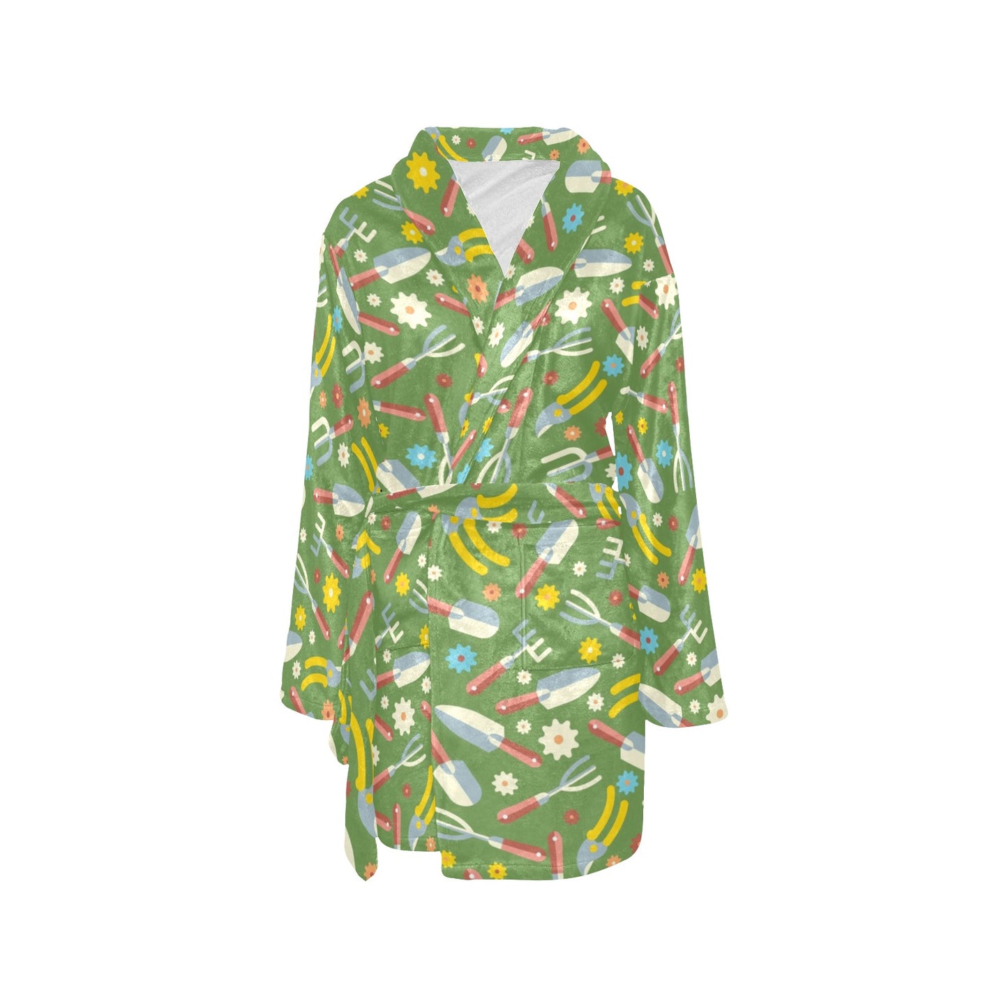 Gardening Pattern Print Design G06 Women's Fleece Robe