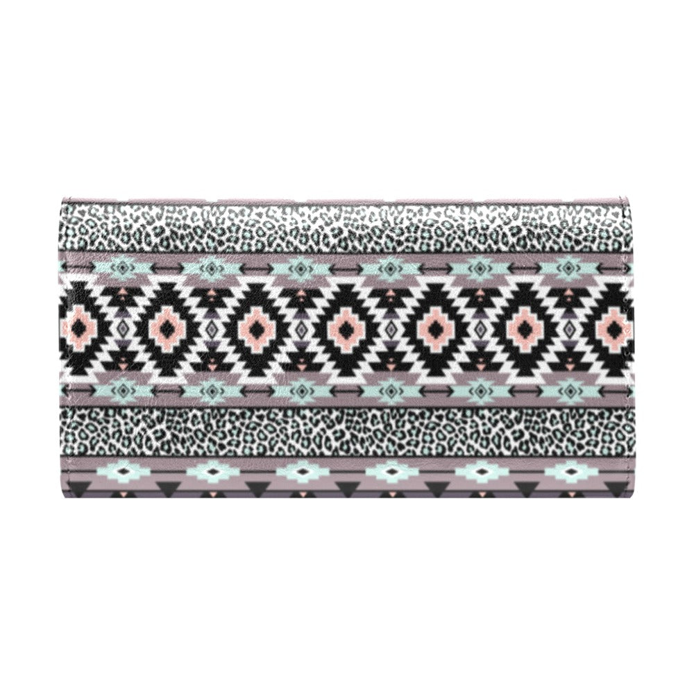Safari Pattern Print Design LKS302 Women's Trifold Wallet