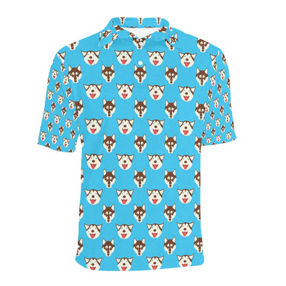 Siberian Huskies Print Design LKS306 Men Polo Shirt