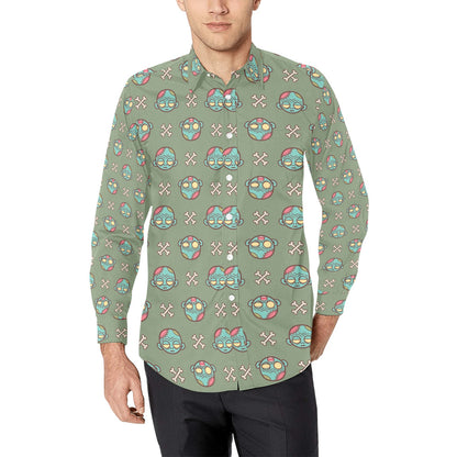 Zombie Print Design LKS301 Men's Long Sleeve Dress Shirt