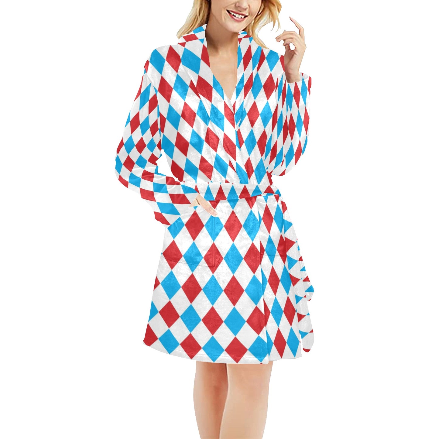 Harlequin Print Design LKS402 Women's Fleece Robe