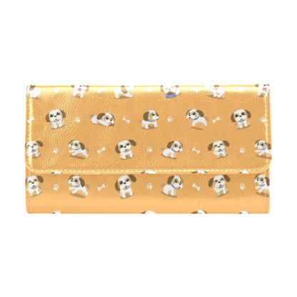 Shih Tzu Print Design LKS304 Women's Trifold Wallet