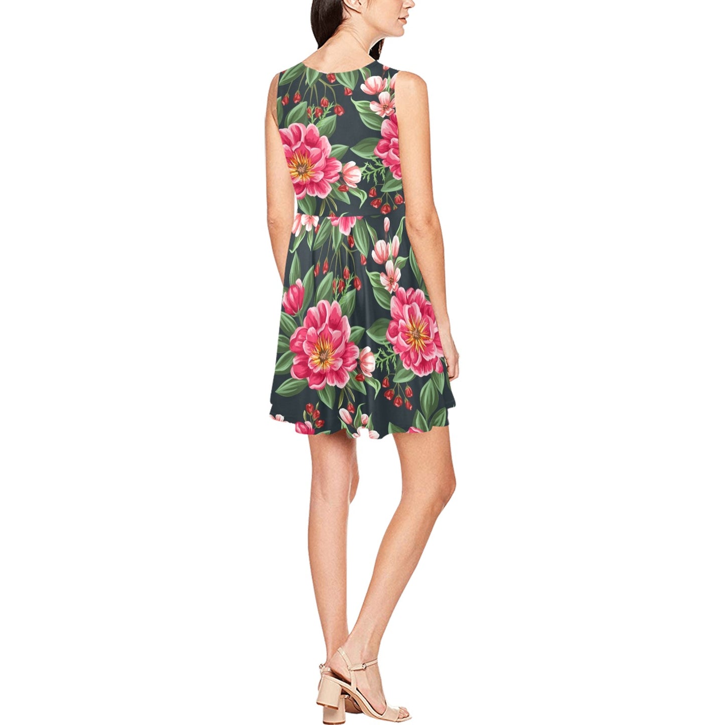 Summer Floral Pattern Print Design SF06 Sleeveless Dress