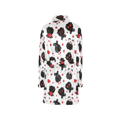 Affenpinscher Pattern Print Design 01 Women's Fleece Robe
