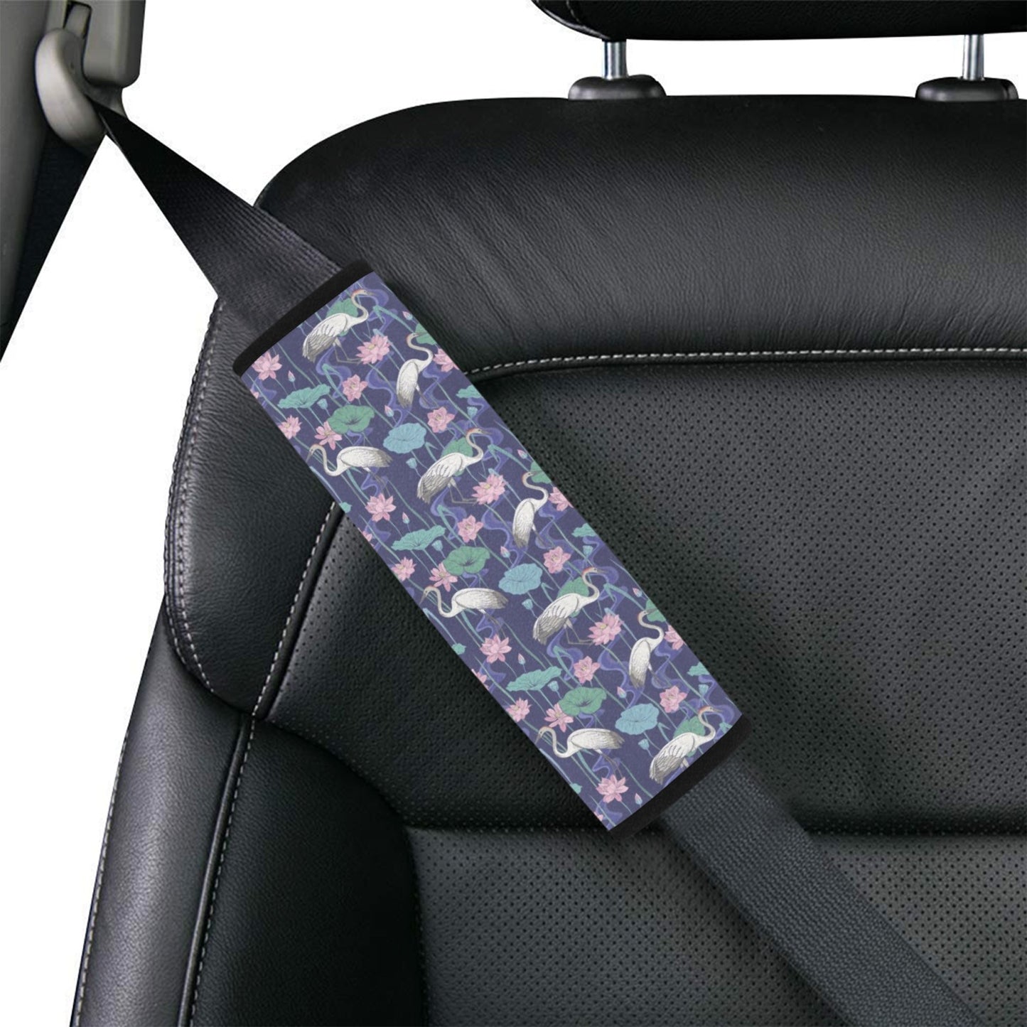 Water Lily Print Design LKS306 Car Seat Belt Cover