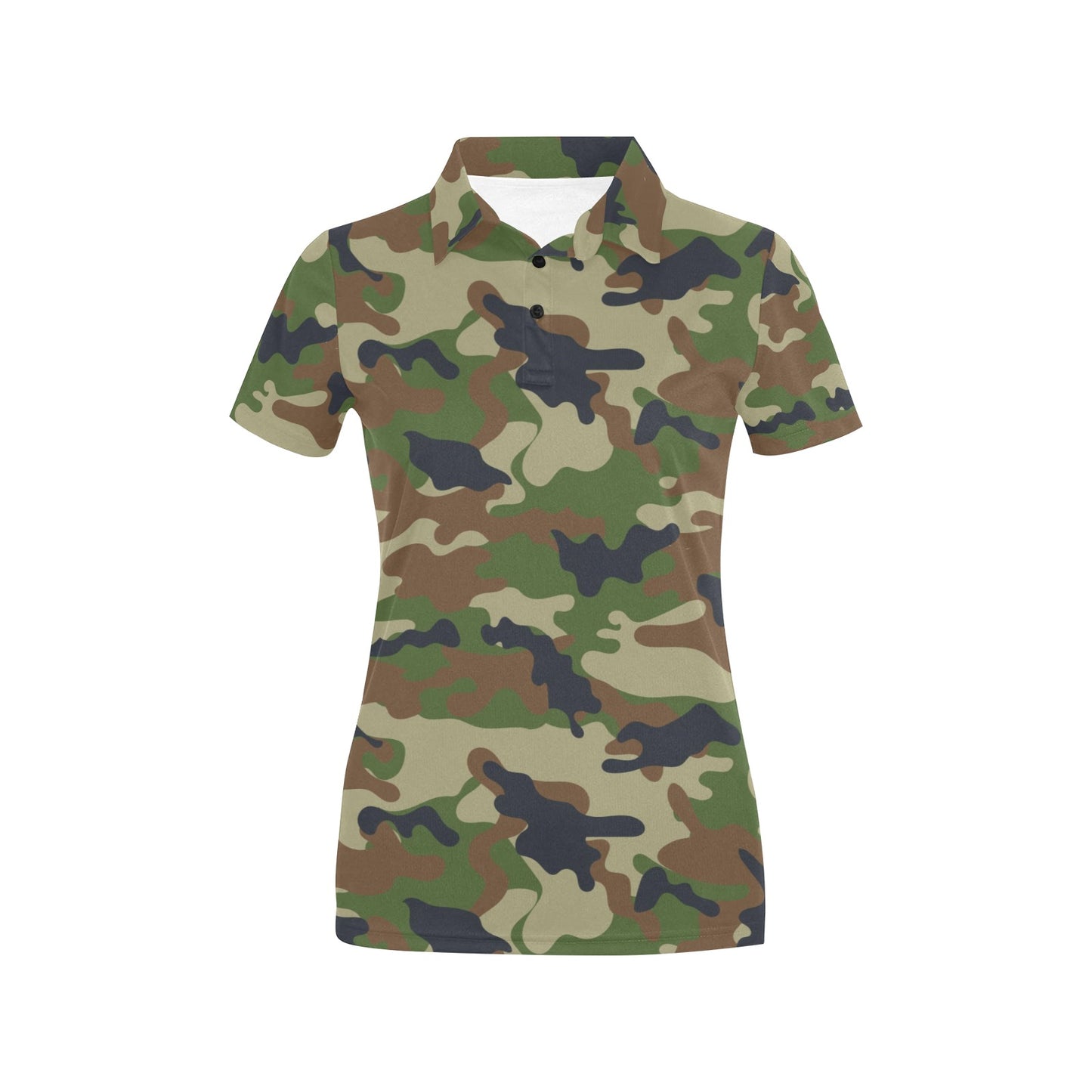 Army Camouflage Pattern Print Design 01 Women's Polo Shirt