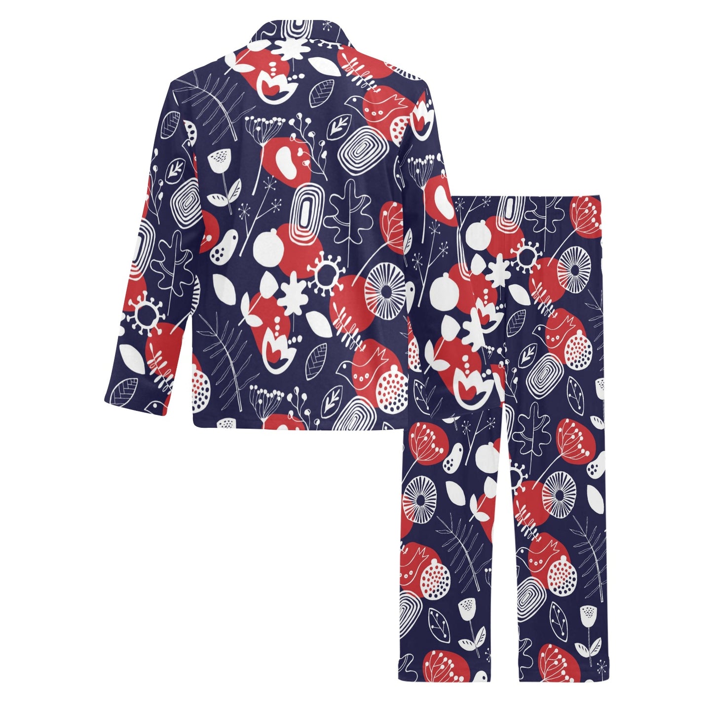 Nordic Pattern Print Design A02 Men's Long Pajama Set