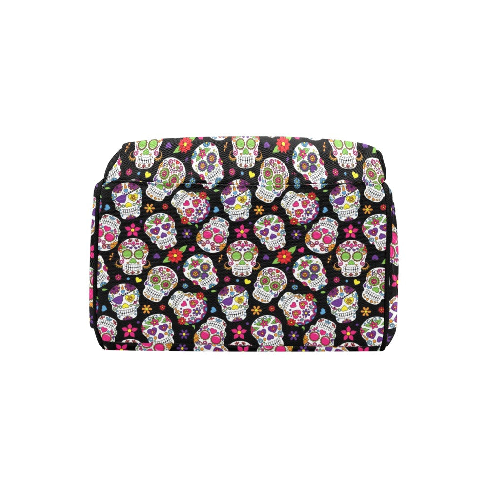 Sugar Skull Print Design LKS302 Diaper Bag Backpack