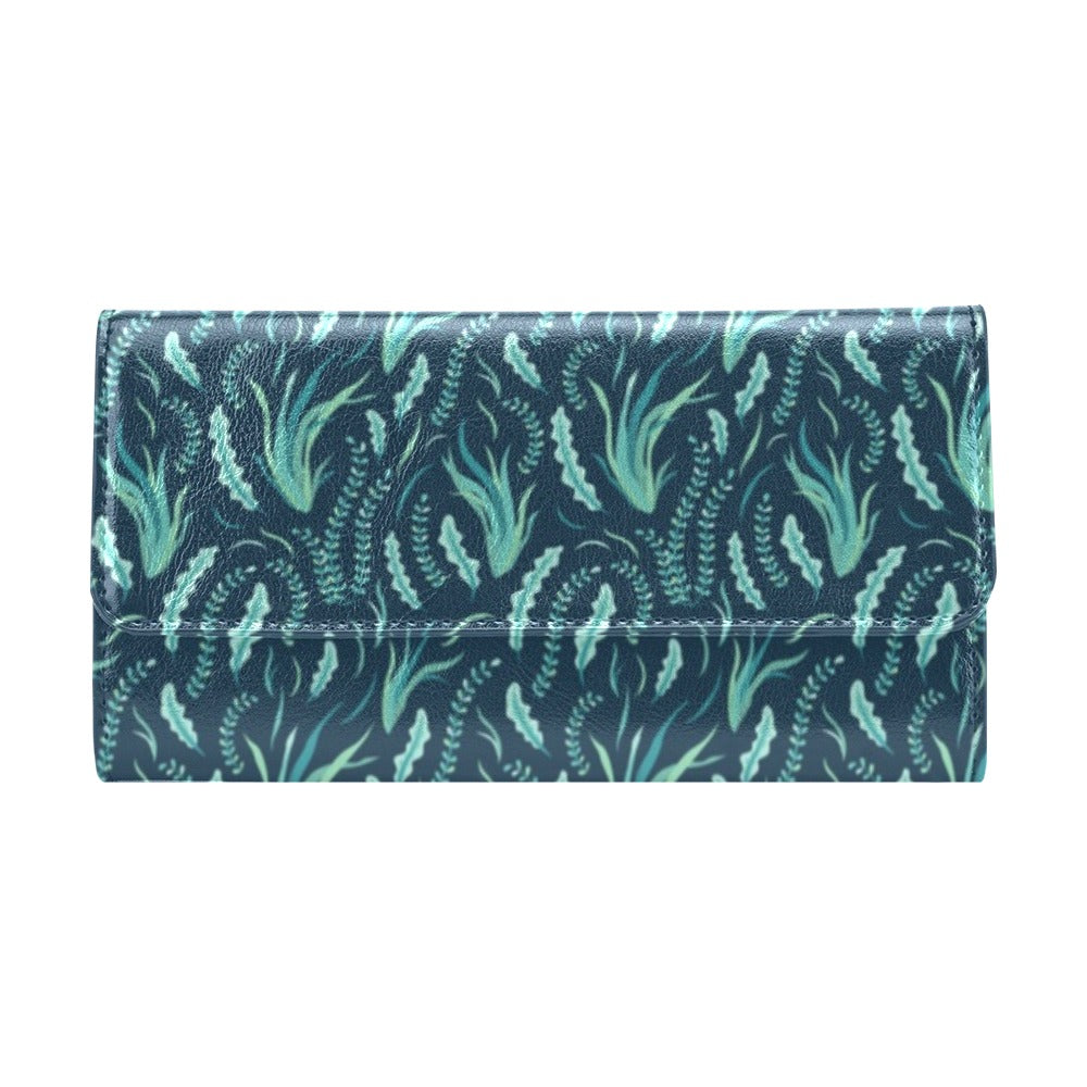 Seaweed Print Design LKS302 Women's Trifold Wallet
