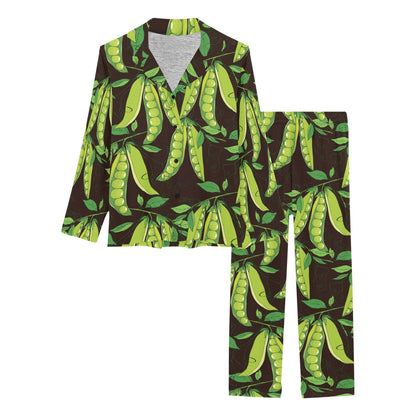 Peas Pattern Print Design A03 Women's Long Pajama Set