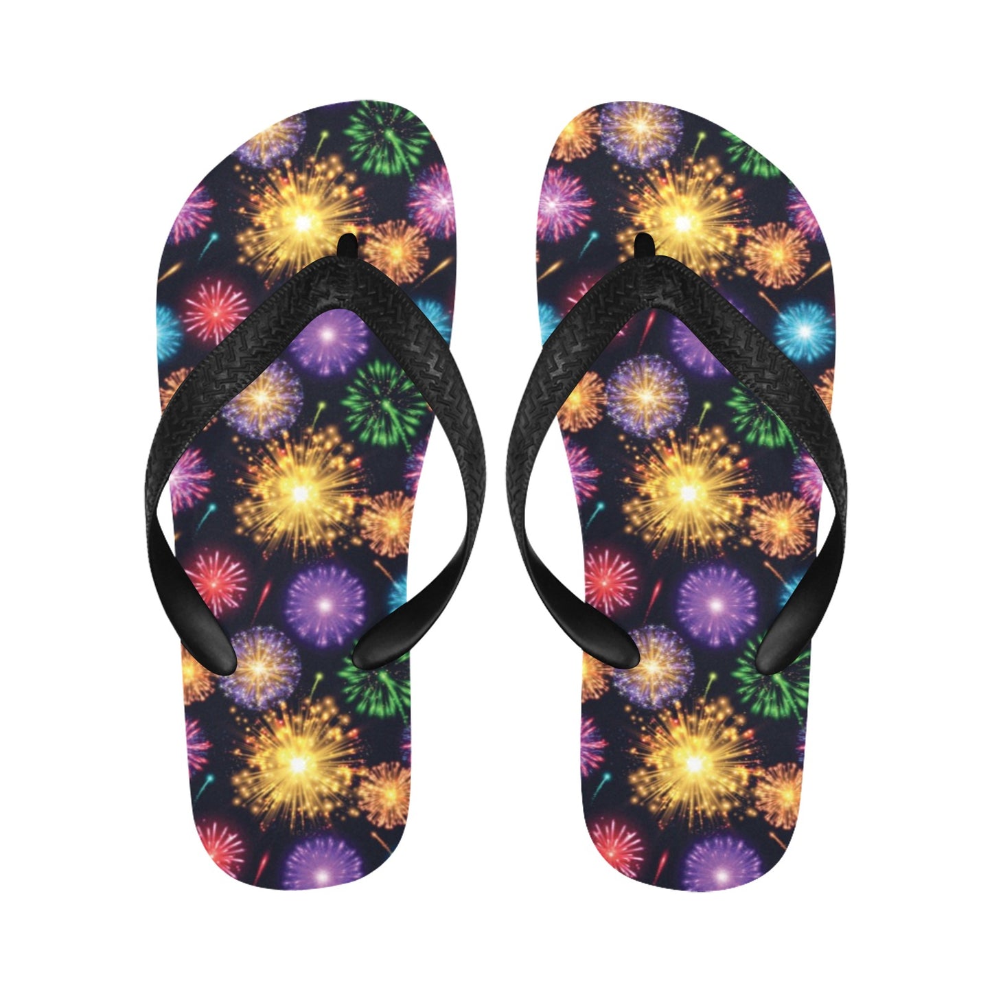 Firework Print Design LKS305 Flip Flops