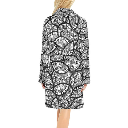 Polynesian Pattern Print Design A01 Women's Fleece Robe