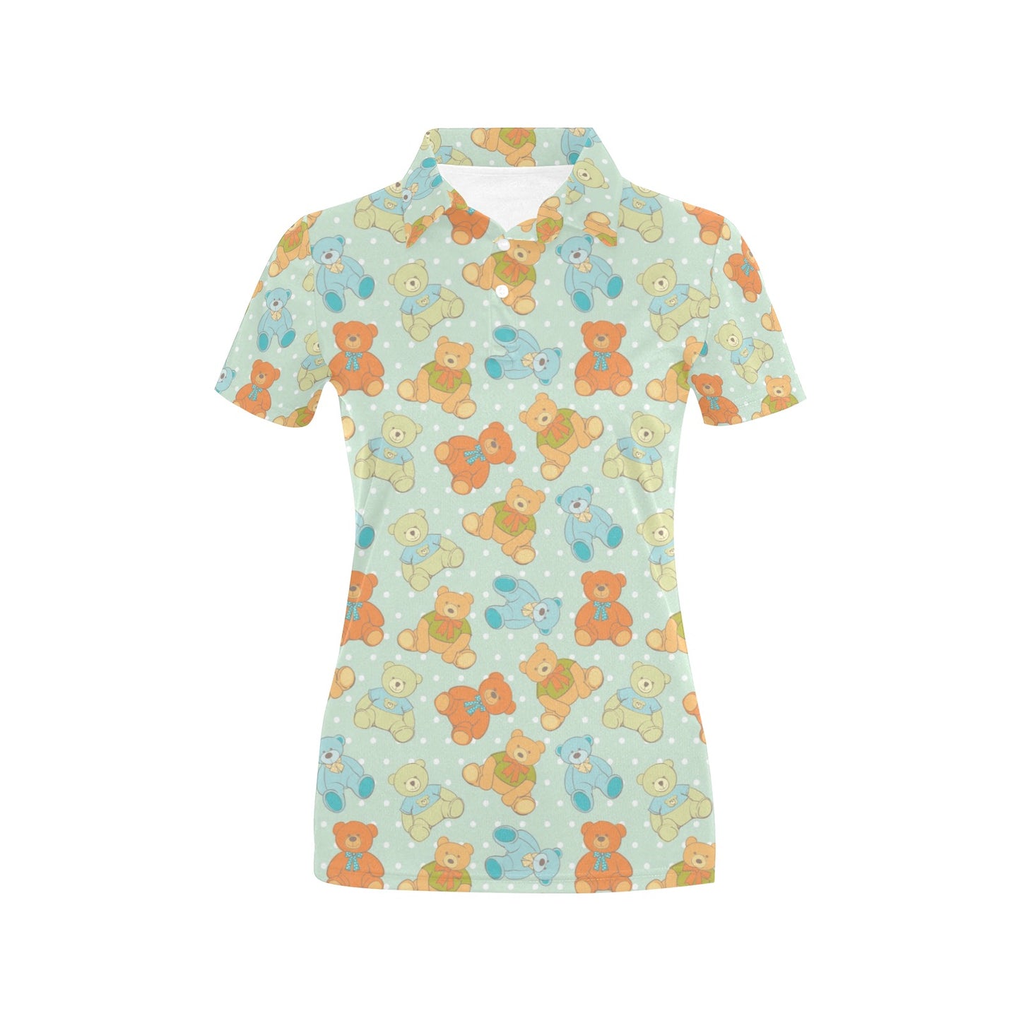 Bear Pattern Print Design 02 Women's Polo Shirt