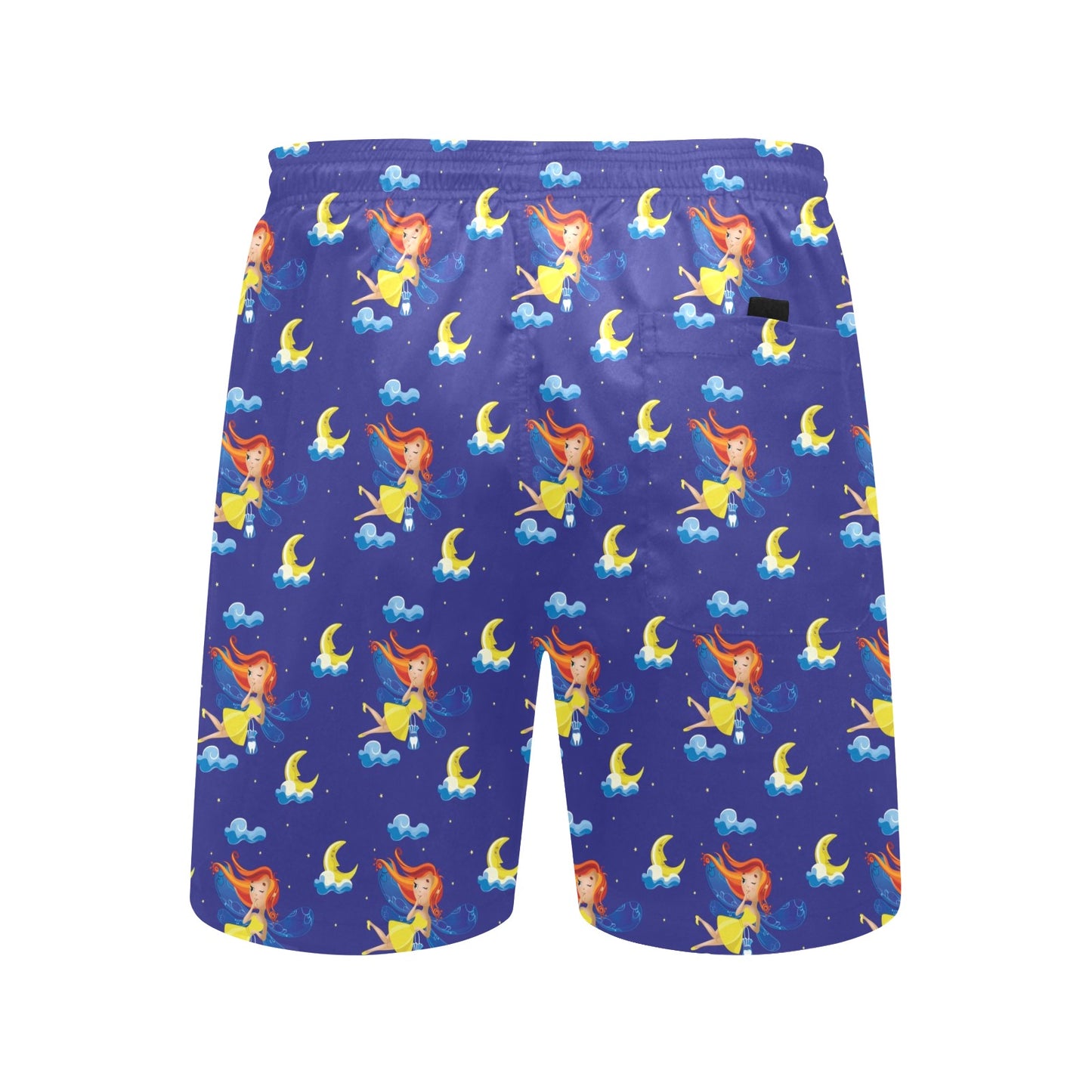 Fairy with Moon Print Pattern Men's Swim Trunks Beach Shorts