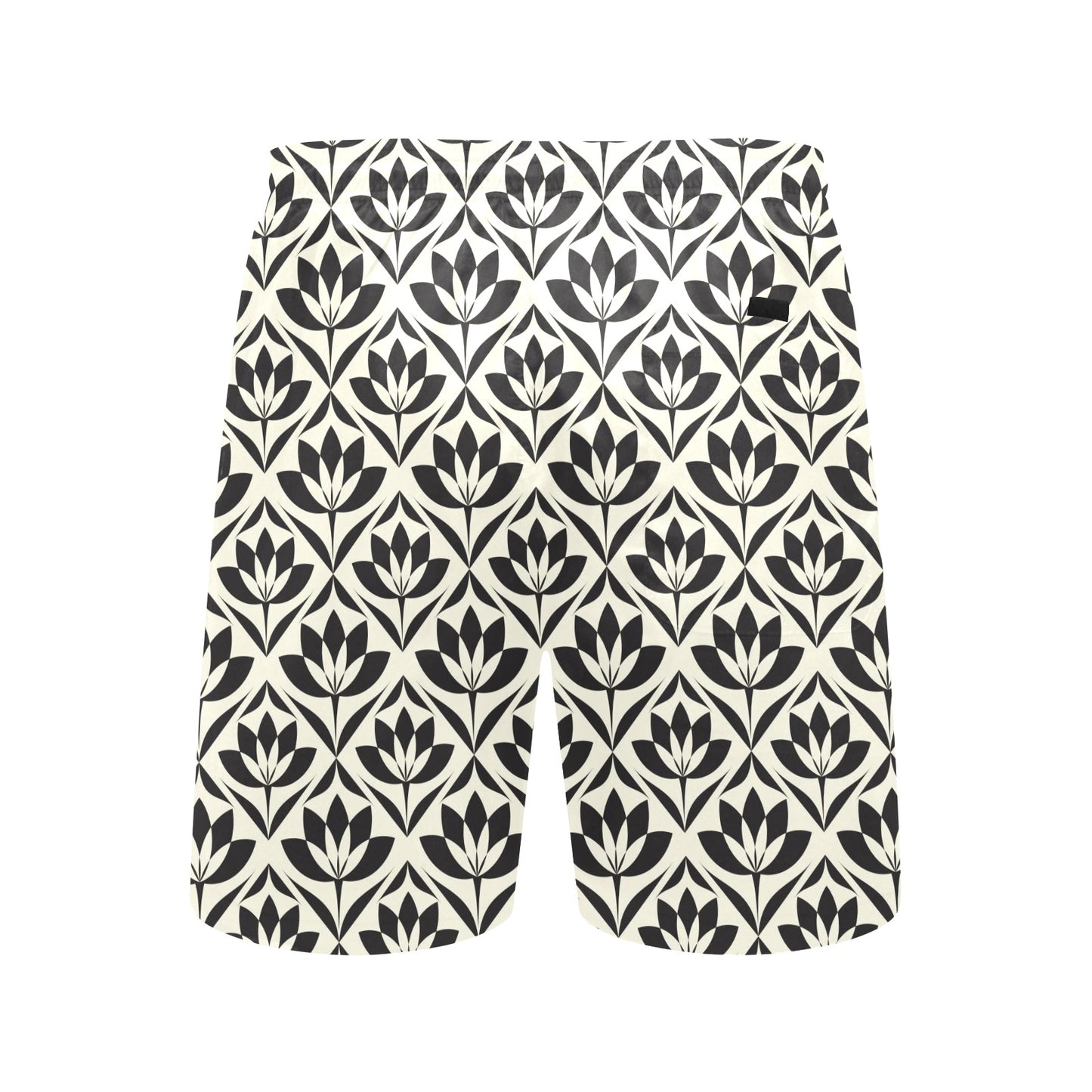 Lotus Pattern Print Men's Swim Trunks Beach Shorts