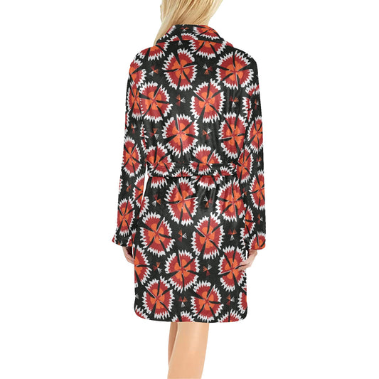 Carnations Pattern Print Design CN03 Women's Fleece Robe