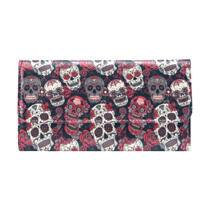 Sugar Skull Print Design LKS303 Women's Trifold Wallet
