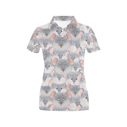 Rat Baby Pattern Print Design 02 Women's Polo Shirt
