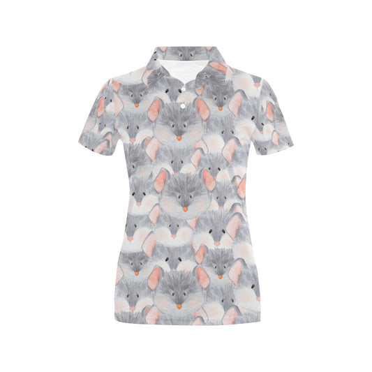 Rat Baby Pattern Print Design 02 Women's Polo Shirt