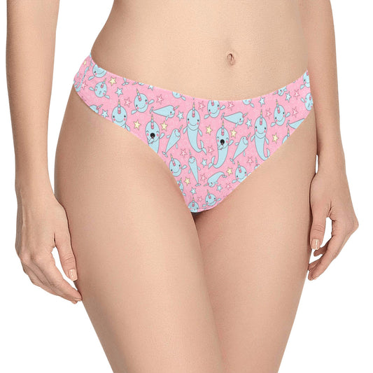 Narwhal Cartoon Cute Print Women's Thongs