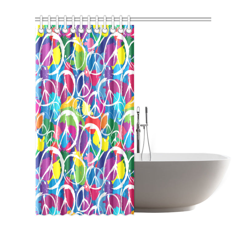 Peace Sign Colorful Pattern Print Design A02 Shower Curtain