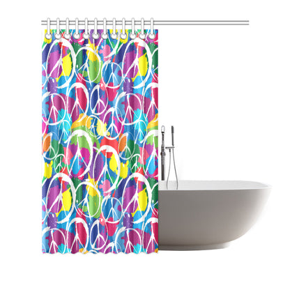 Peace Sign Colorful Pattern Print Design A02 Shower Curtain