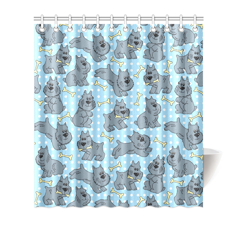 Schnauzers Pattern Print Design A02 Shower Curtain