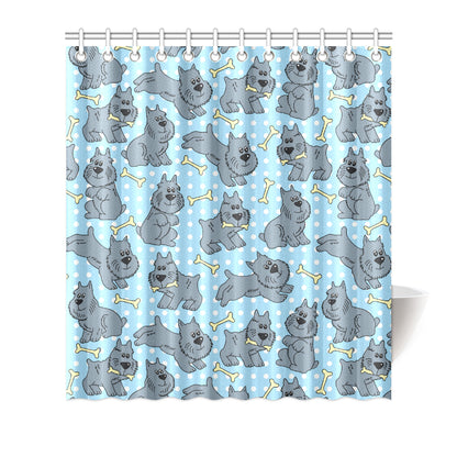 Schnauzers Pattern Print Design A02 Shower Curtain