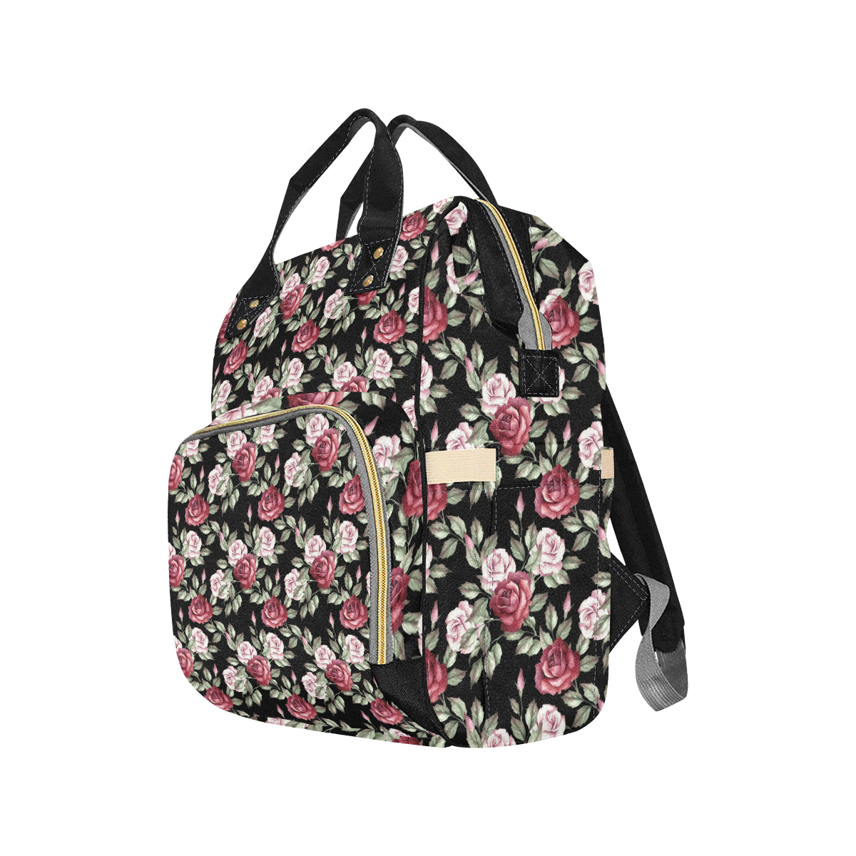 Rose Red Pink Pattern Print Design RO03 Diaper Bag Backpack
