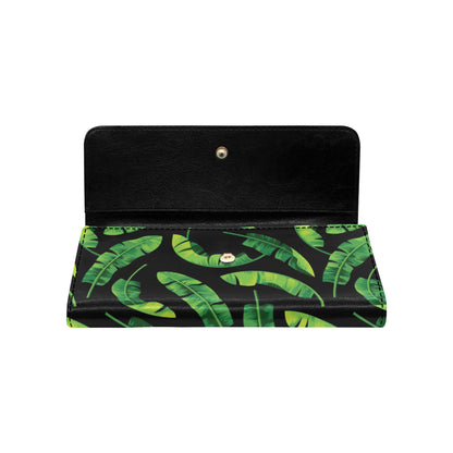 Banana Leaf Pattern Print Design BL02 Women's Trifold Wallet