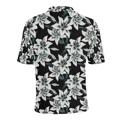 Lily Pattern Print Design 03 Men Polo Shirt