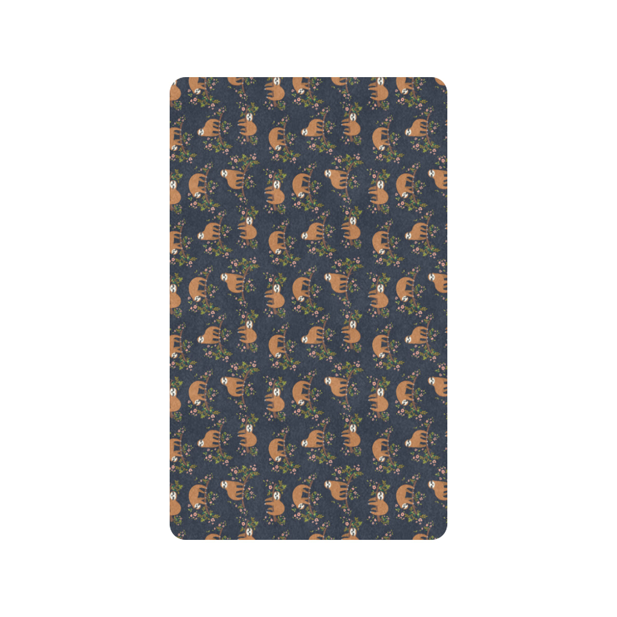 Sloth flower Design Themed Print Rubber Doormat